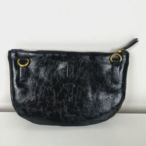 Remi Reid Black Leather Clutch Two Pouch Contrasting Leather Bag MISSING STRAP